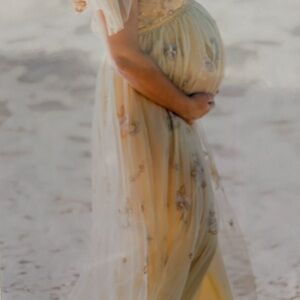 ASOS Maternity Bridesmaid Pearl Embellished Maxi Dress Size 6
